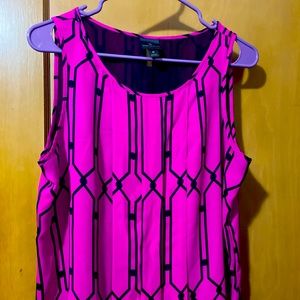 Magenta Pleated Blouse